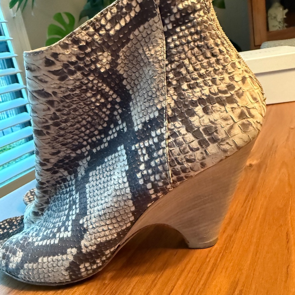 Barneys New York - Python Print Open Toe Booties … - image 2